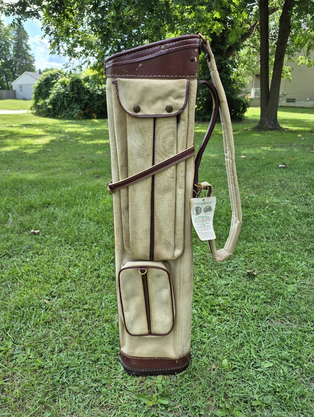 Vintage Atlantic Par-Bags Canvas Golf Bag w/ Carry Strap